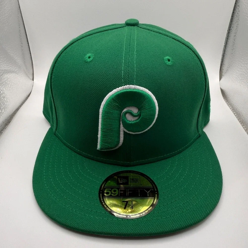 New Era 59Fifty Philadelphia Phillies Rare Green Colorpack Fitted Hat Size 7 1/4